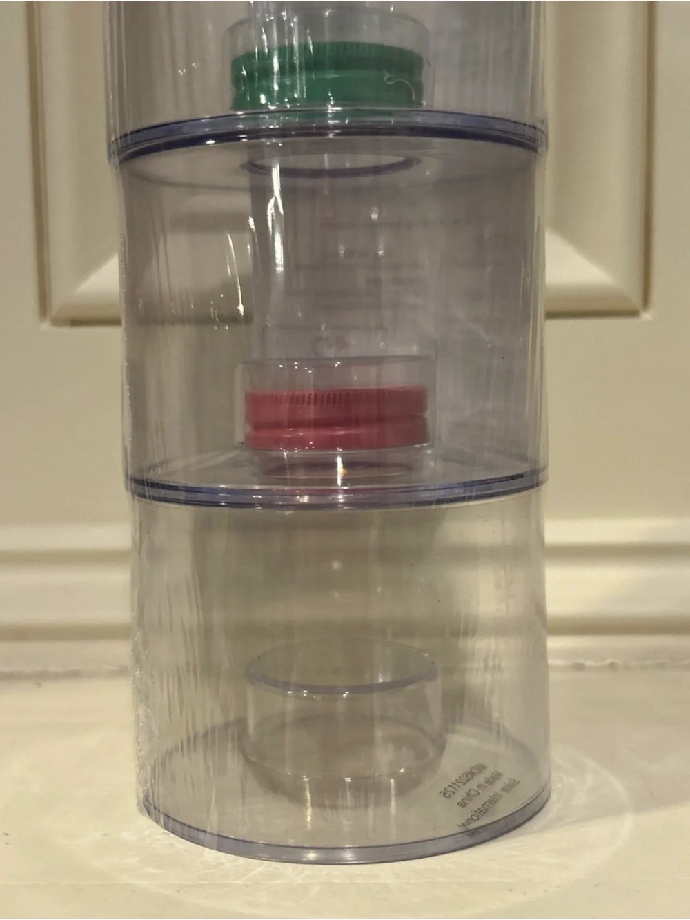 Bullseye’s Playground Clear Stackable Canister Set with Colored Lids